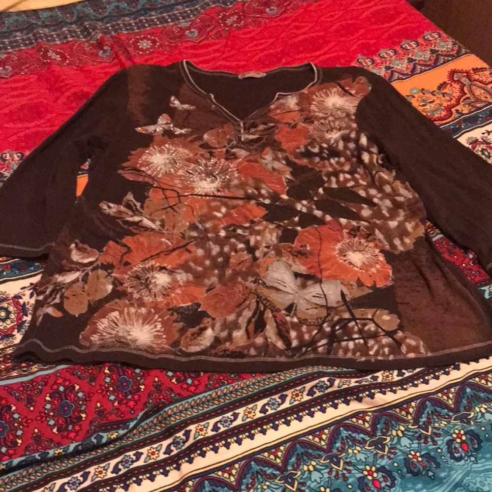 Blue Canyon Fall Tunic size 3X 3/4 sleeve
